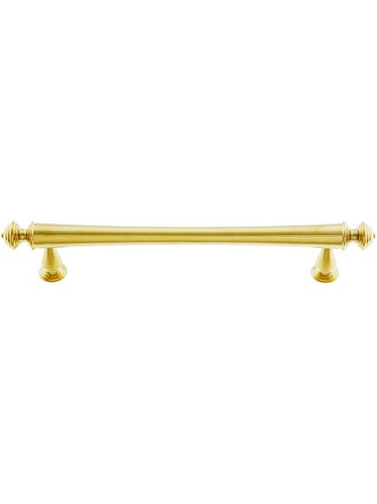 Large Classical Revival Drawer Pull - 5 inch Center to Center in Unlacquered Brass.